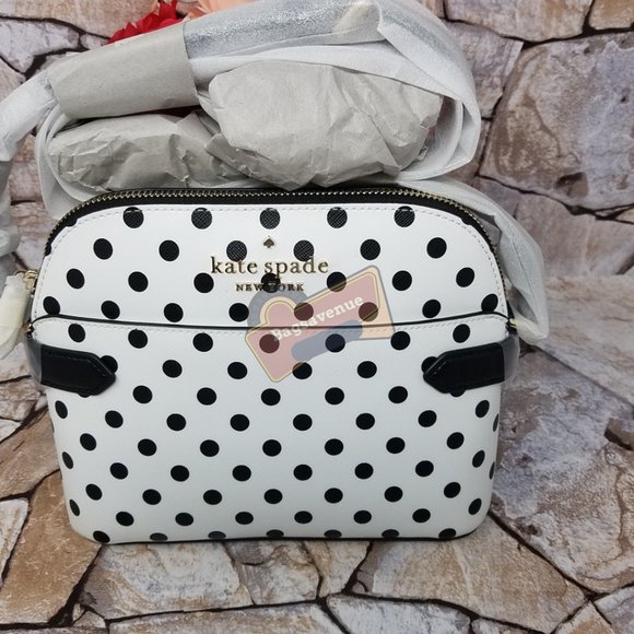 Dome Crossbody Dot Polka White Black Kate Spade - Picture 6 of 10